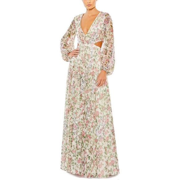 Mac Duggal Multicolor Floral Maxi Dress - Picture 1 of 2